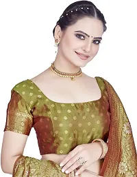 Beautiful Green Art Silk  Woven Design Saree with Blouse Piece For Women-thumb2