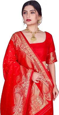 Beautiful Red Art Silk  Woven Design Saree with Blouse Piece For Women-thumb2