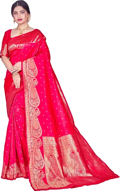 Hot Selling Silk Blend Saree with Blouse piece 