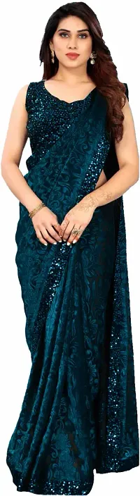 BIGJANE Women's Bollywood Lycra saree with Blouse