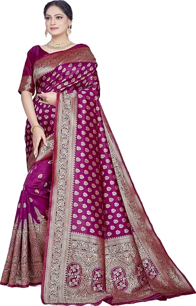 Elegant Silk Blend Saree with Blouse piece