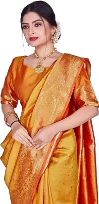 Beautiful Mustard Art Silk  Woven Design Saree with Blouse Piece For Women-thumb2