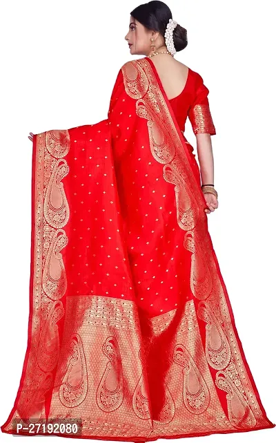 Beautiful Red Art Silk  Woven Design Saree with Blouse Piece For Women-thumb2