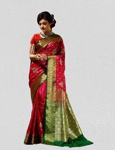 New In Art Silk Saree with Blouse piece 