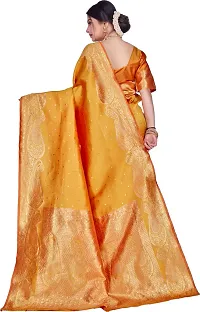 Beautiful Mustard Art Silk  Woven Design Saree with Blouse Piece For Women-thumb1