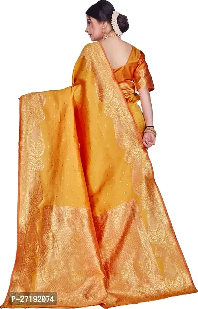 Beautiful Mustard Art Silk  Woven Design Saree with Blouse Piece For Women-thumb2