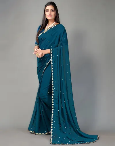 Alluring Lycra Saree with Blouse piece 