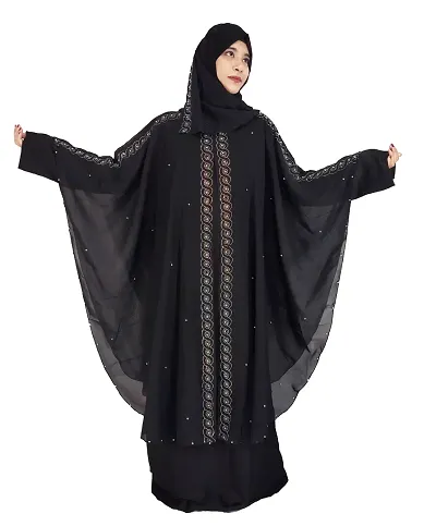 Stylish Cotton Blend Solid Abaya for Women