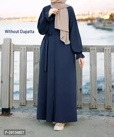 Blue Colour Abaya (Without Dupatta) Fabric Crush