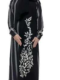 Black Lining Abaya With Embriodery Work fabric Firdous-thumb1