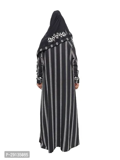 Black Lining Abaya With Embriodery Work fabric Firdous-thumb3