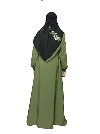 Pista Colour Abaya And Nosepiece With Embroidery Work Fabric Firdous-thumb2