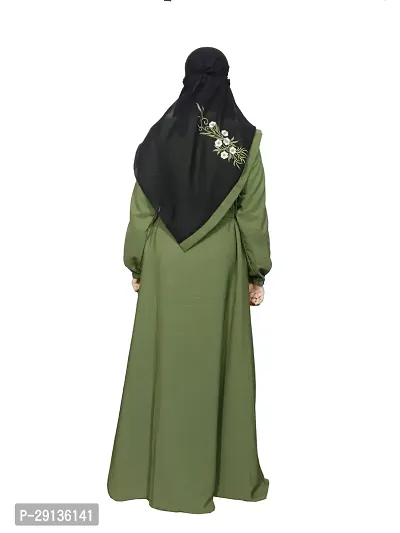 Pista Colour Abaya And Nosepiece With Embroidery Work Fabric Firdous-thumb3