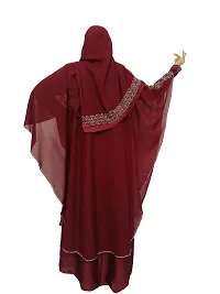 Maroon Farasha With Stone Work Fabric Nida-thumb1