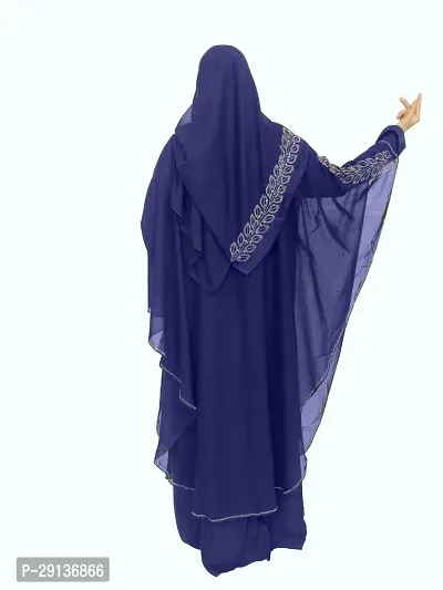 Blue Farasha With Stone Work Fabric Nida-thumb2