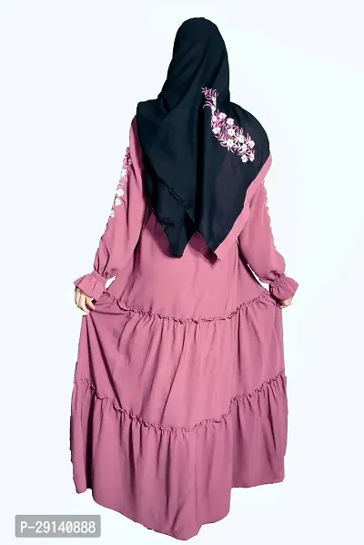 Purple Abaya With 2 Referal  Embroidery Work Fabric Firdous-thumb2