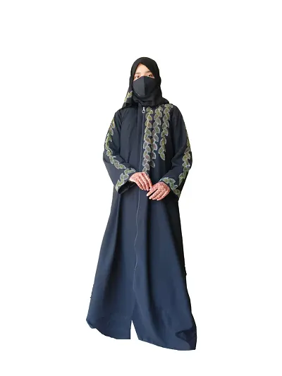 Elegant Polyester Embroidered Abaya for Women