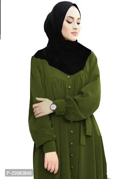 Pista Stylish Abaya With Front Side Button Pattern Fabric Firdous