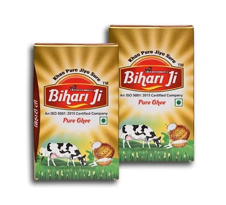 Bihari Ji Desi Ghee |Made Traditionally from Curd |Pure Ghee for Better Digestion and Immunity | 1Ltr Tetra Pack of -2