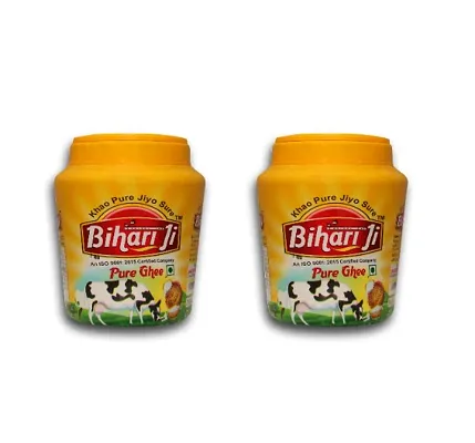 Bihari Ji Desi Ghee |Made Traditionally from Curd |Pure Ghee for Better Digestion and Immunity | 500ml jar Pack of-2