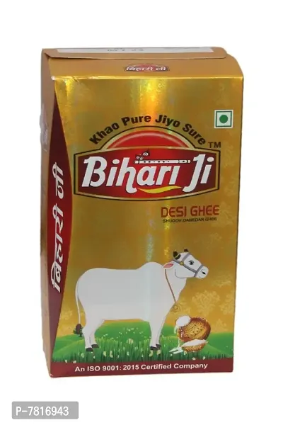 Bihari Ji Desi Ghee |Made Traditionally from Curd |Pure Ghee for Better Digestion and Immunity | 1Ltr Tetra Pack of-1