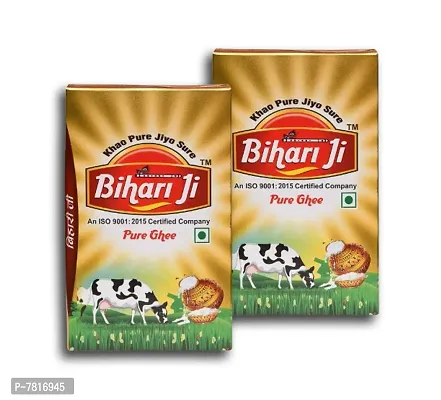 Bihari Ji Desi Ghee |Made Traditionally from Curd |Pure Ghee for Better Digestion and Immunity | 1Ltr Tetra Pack of-2-thumb0