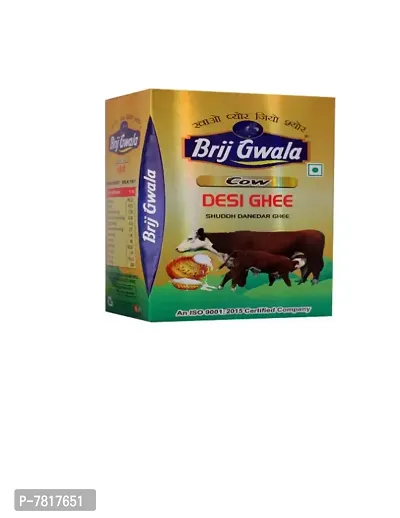 Brij Gwala Desi Cow Ghee |Made Traditionally from Curd |Pure Cow Ghee for Better Digestion and Immunity | 500ml Tetra Pack-thumb0