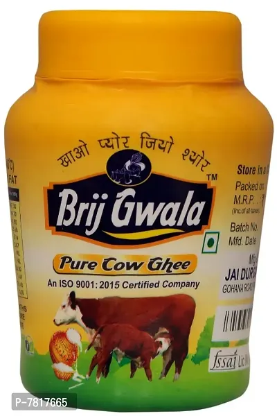 Brij Gwala Desi Cow Ghee |Made Traditionally from Curd |Pure Cow Ghee for Better Digestion and Immunity | 1Ltr  Jar-thumb0