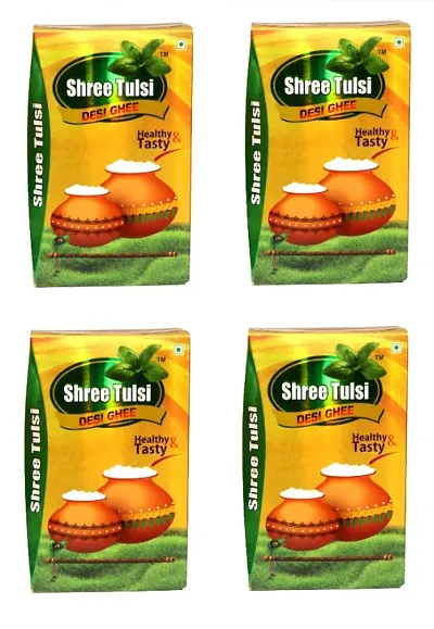 Shree Tulsi Desi Ghee |Made Traditionally from Curd |Pure Ghee for Better Digestion and Immunity | 500ml  Tetra Pack-4