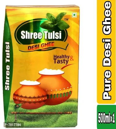 Shree Tulsi Desi Ghee |Made Traditionally from Curd |Pure Ghee for Better Digestion and Immunity | 500ml jar