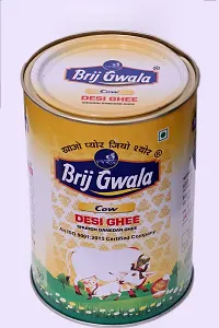 Brij Gwala Desi Cow Ghee| Made Traditionally from Curd| 1Ltr Tin -1-thumb1