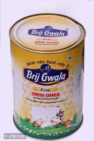 Brij Gwala Desi Cow Ghee| Made Traditionally from Curd| 1Ltr Tin -1-thumb2