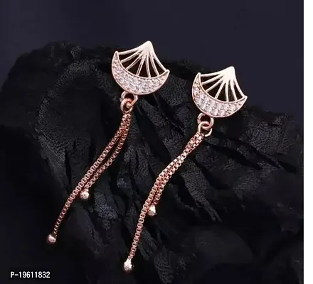 Stylish Golden Brass  Drop Earrings For Women-thumb0