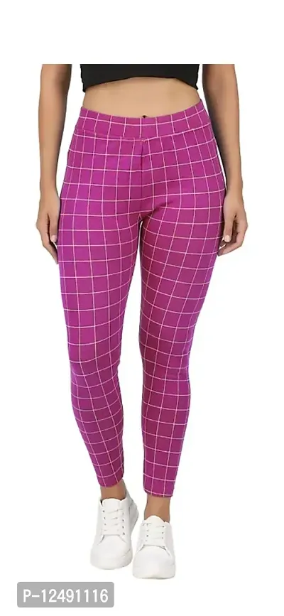 Pink Coloured Tights With Checkered Pattern