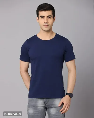 Crepeon T-Shirts for Men Regular Fit Round Neck Half Sleeves Cotton (Pack of -1)-thumb4