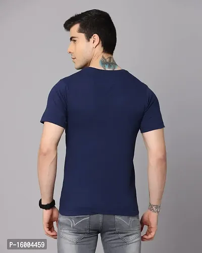 Crepeon T-Shirts for Men Regular Fit Round Neck Half Sleeves Cotton (Pack of -1)-thumb2