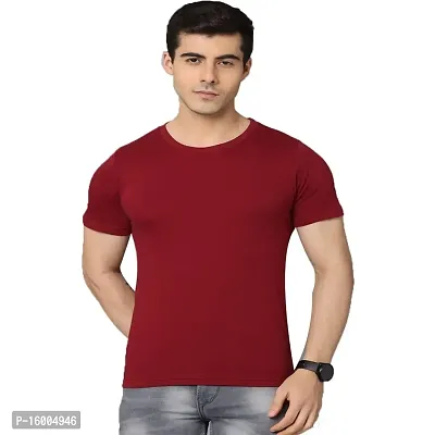 Crepeon T-Shirts for Men Regular Fit Round Neck Half Sleeves Cotton (Pack of -1)