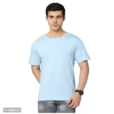 Crepeon T-Shirts for Men Regular Fit Round Neck Half Sleeves Cotton (Pack of -1)