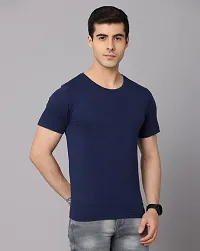 Crepeon T-Shirts for Men Regular Fit Round Neck Half Sleeves Cotton (Pack of -1)-thumb4