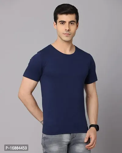 Crepeon T-Shirts for Men Regular Fit Round Neck Half Sleeves Cotton (Pack of -1)-thumb5