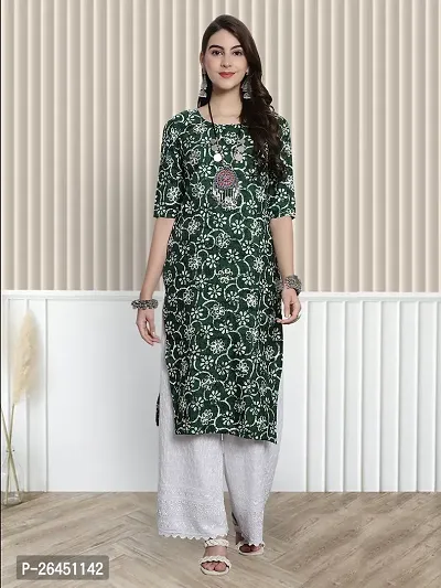 Stylish Multicoloured Crepe Printed A-Line Kurta For Women Combo Of 3-thumb2