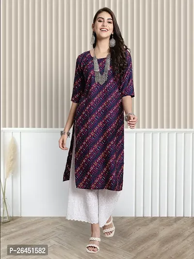 Stylish Multicoloured Crepe Printed A-Line Kurta For Women Combo Of 3-thumb2