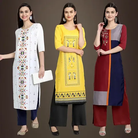 Stylish Fancy Crepe Kurtis Pack Of 3