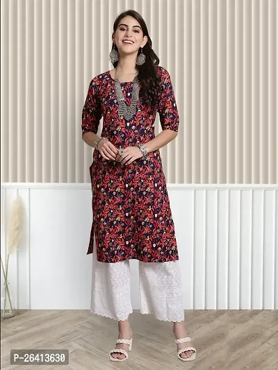 Stylish Printed Crepe Straight Kurti For Women Pack Of 2-thumb3