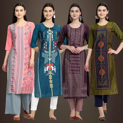 Fancy Crepe Kurtis for Women Pack Of 4