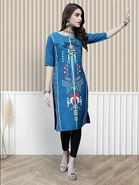 Stylish Multicoloured Crepe Printed Stitched Kurti For Women, Pack Of 3-thumb2