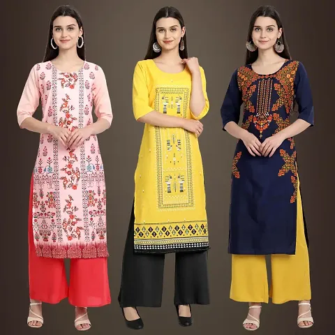 Stylish Fancy Crepe Kurtis Pack Of 3