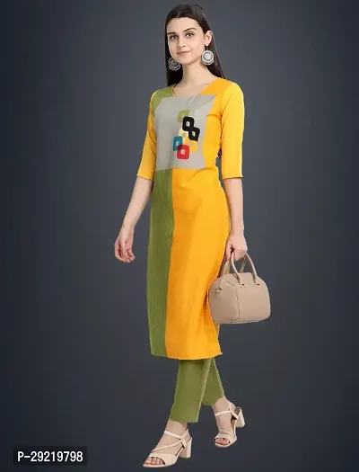 Stylish Multicoloured Crepe Printed Kurta For Women