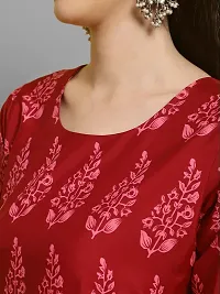 Stylish Crepe Red Printed A-Line Kurta Bottom Set For Women-thumb4