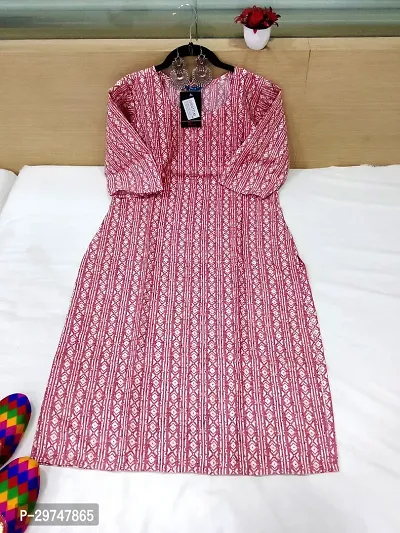 Stylish Pink Crepe Kurta For Women-thumb0